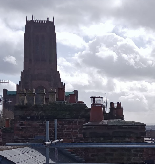 Liverpool Chimney Pots looking over Liverpool Cathedral